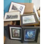 Box of assorted furnishing prints and pictures various. (B.P. 21% + VAT)