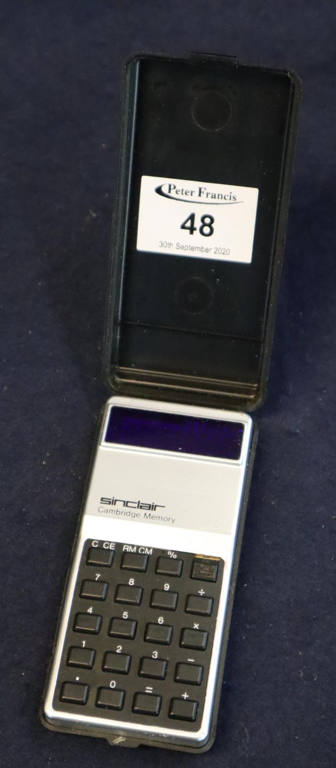 Sinclair Cambridge memory calculator in plastic case. (B.P. 21% + VAT)