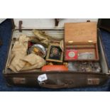 Suitcase containing a large collection of GB coins of all denominations, together with some