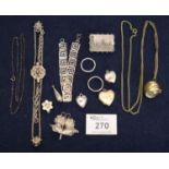 Bag of silver and white metal costume jewelry item etc. (B.P. 21% + VAT)