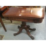 19th century mahogany tea table on fluted pedestal and carved fluted base. (B.P. 21% + VAT)