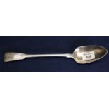 Georgian silver fiddle pattern basting spoon, London hallmarks with maker's initials W.C. 5.4 oz