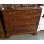 19th Century style mahogany straight front chest of four long drawers on a projecting base with