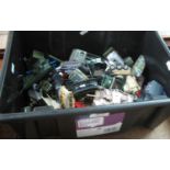 Box containing assorted play-worn Diecast vehicles, mainly military, tanks etc. (B.P. 21% + VAT)