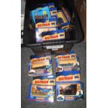 Box containing Batman Corgi Diecast vehicles in original boxes, to include Red Bird, various