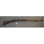 19th century Indian made Enfield pattern muzzle loading percussion musket with two band full