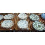Tray comprising a set of six Doulton Burslem Madras cabinet plates, together with two trays of