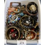 Small box of assorted costume jewellery. (B.P. 21% + VAT)