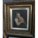 S.M Robey (late 19th Century), 'A jovial young Scotsman' in tam o' shanter, signed, oils on