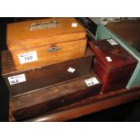 A group of small wooden boxes, parquetry, lacquered etc. (4) (B.P. 21% + VAT)