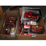 Two boxes of assorted diecast model vehicles to include; Atlas editions, Welly Chevrolet tow