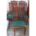 Set of five modern teak slat back conservatory or garden chairs by Alexander Rose Ltd. (5) (B.P. 21%