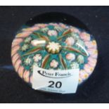 Multi-coloured art glass caned paperweight, unmarked. (B.P. 21% + VAT)