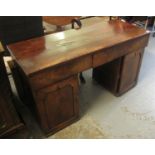 19th Century flame mahogany twin pedestal desk. (B.P. 21% + VAT)