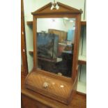 Edwardian satinwood mirror with cylinder compartment. (B.P. 21% + VAT)