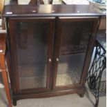 Stag mahogany two door glazed display cabinet or bookcase with glass shelves. (B.P. 21% + VAT)