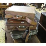 Three vintage briefcases, one by Samsonite and two leather ones by Hartman Luggage. (3) (B.P.