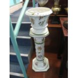 Modern china floral decorated cream ground jardiniere on matching stand. (B.P. 21% + VAT)