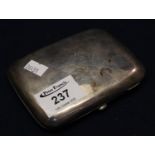 Plain large silver cigar case, Birmingham hallmarks. 4 troy ozs approx. (B.P. 21% + VAT)