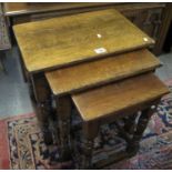 Titchmarsh & Goodwin oak nest of three rectangular tables. (B.P. 21% + VAT)