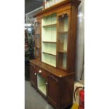 Late Victorian Welsh oak two stage cabinet back dog kennel dresser. (B.P. 21% + VAT)