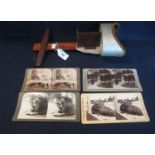 Vintage Underwood & Underwood New York stereoscope, together with assorted Underwood and other