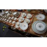 Five trays of assorted china to include; two trays of Salon china 'Harrow', tray of Alfred Meakin '