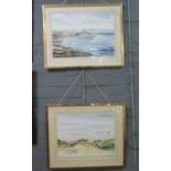 Ken W Lewis (Welsh 20th Century), 'The Head, Mumbles', signed and dated 1975, watercolours, 35 x