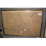 Thomas Kitchen original framed map of 'Brecknockshire'. 36 x 53 cm approx. Hogarth frame. (B.P.
