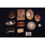 Box of assorted hardstone, papier mache and other trinket boxes. (B.P. 21% + VAT)