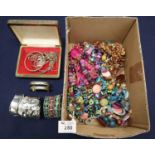 Box of assorted costume jewellery. (B.P. 21% + VAT)