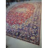 Meshed Persian foliate carpet. 417 x 260cm approx, 20th Century. (B.P. 21% + VAT) Very low and
