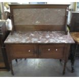 Edwardian mahogany wash stand with marbled back and top. (B.P. 21% + VAT)