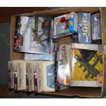 Box of assorted model diecast vehicles to include; Corgi 'Heroes of Flight', Corgi Warbirds series