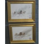 Sayen (20th Century), horse racing scenes, a pair, signed, oils on canvas. 28 x 38cm approx. (2) (