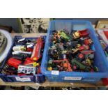 Two trays of assorted play worn diecast model vehicles, various. (B.P. 21% + VAT)