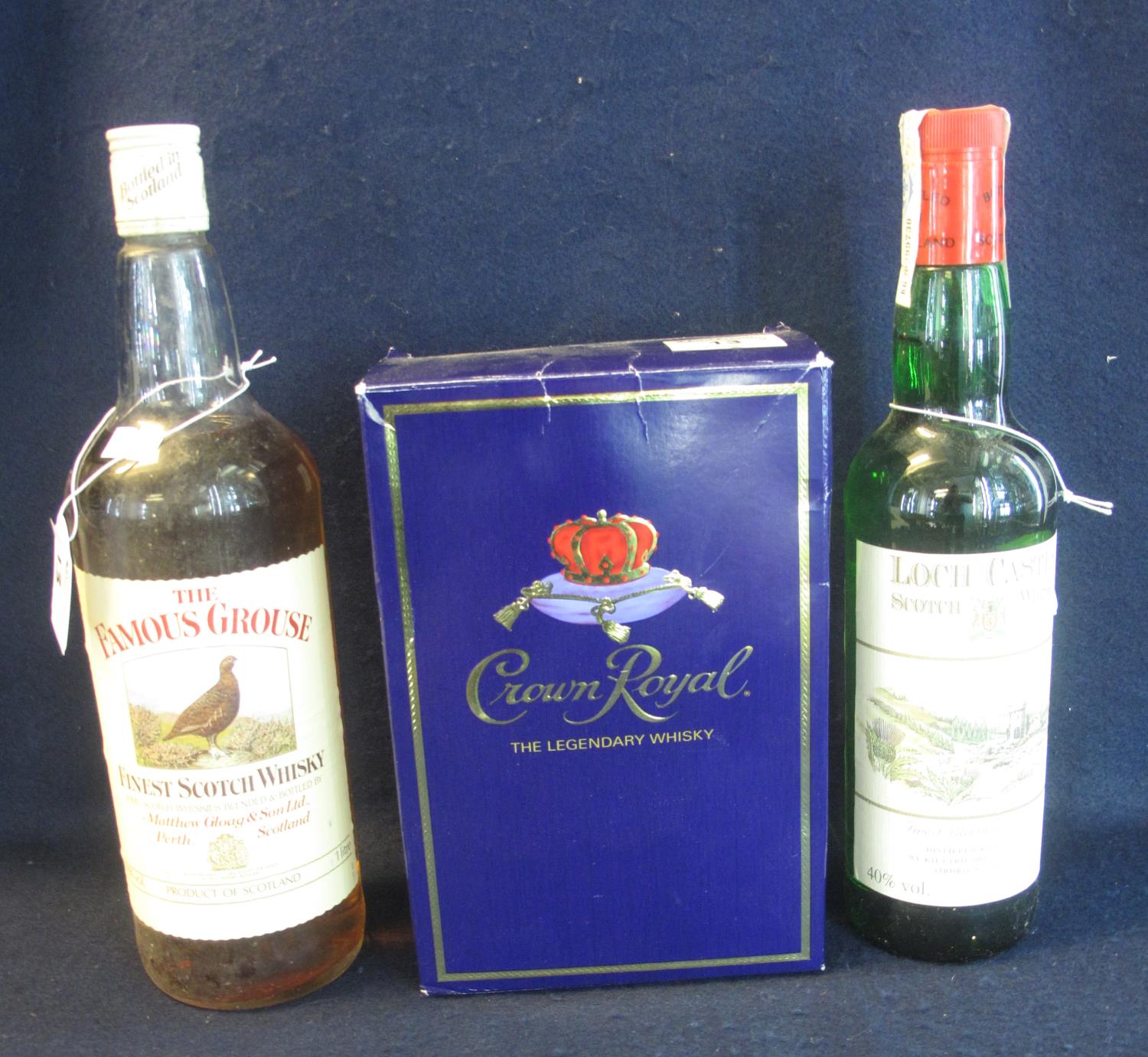 Three bottles of whisky to include; The Famous Grouse famous Scotch whisky 1L, 43% vol, Loch