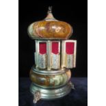 Middle Eastern design onyx and plate cigarette dispenser. (B.P. 21% + VAT)