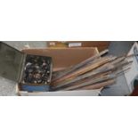 Box containing assorted brass stair rods and clips. (B.P. 21% + VAT)