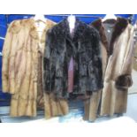 A vintage moleskin jacket (40's), a vintage ponyskin coat with mouton fur collar and cuffs and a