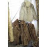 Four vintage fur jackets to include; a blue fox fur jacket by 'Saga Fox', a light brown Mink fur