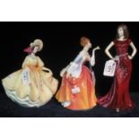 Three Royal Doulton bone china figurines to include; 'Pretty Ladies' 'Hannah' HN4855 in original box