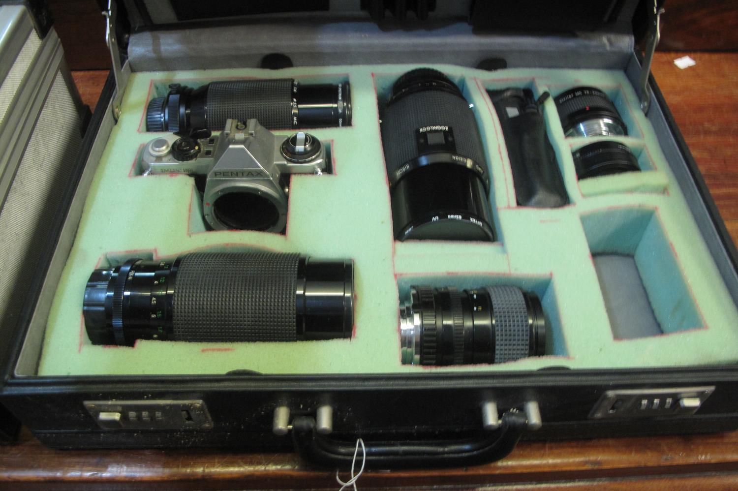 Pentax ME Super 35mm SLR camera, together with various lenses including; 70 - 210mm zoom x 2, 28 -