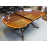 Edwardian style mahogany twin pedestal dining table. (B.P. 21% + VAT)