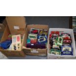 Three boxes of assorted mainly promotional diecast model vehicles, all in original boxes. (3) (B.