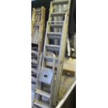 Small folding aluminium ladder, together with another extending aluminium ladder. (2) (B.P. 21% +