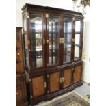 Modern Chinese hardwood two-stage display cabinet Dresser with adjustable glass shelves, decorated