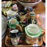 Tray of assorted Toby and character jugs to include; Royal Doulton 'The cook and the Cheshire