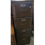 Early 20th Century oak four drawer filing cabinet. (B.P. 21% + VAT)