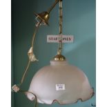 Modern brass and glass ceiling light fitting. (B.P. 21% + VAT)